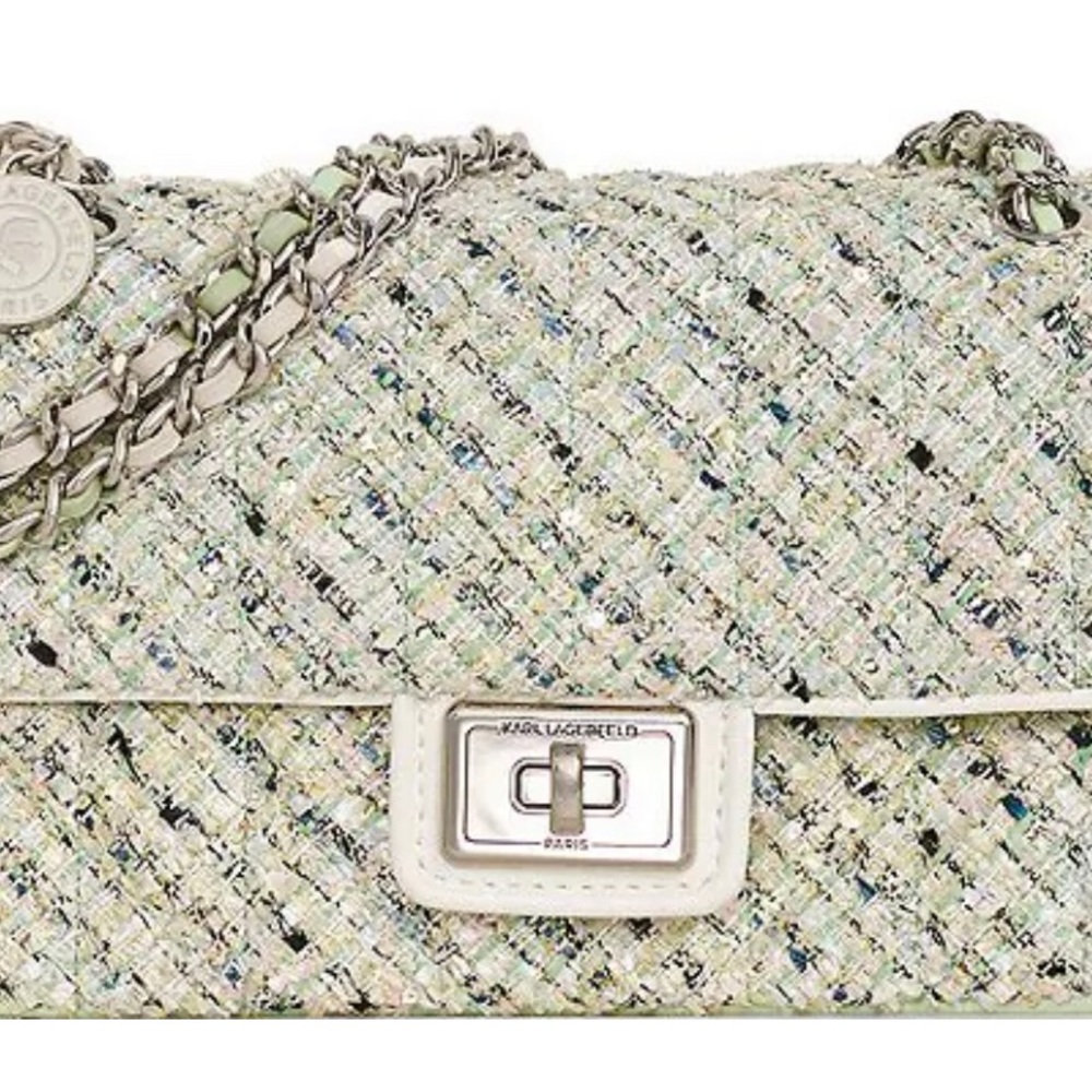 Karl Lagerfeld Paris Tweed Shoulder Bag